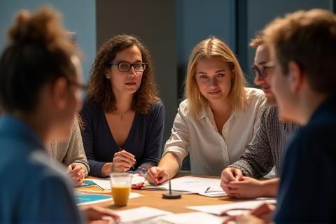 Small group discussion during a workshop session